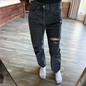 Agolde 90s Crop Black Distressed Jeans